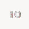 Abalone and Amethyst Opal Reversible Sparkle Hoop Earrings
