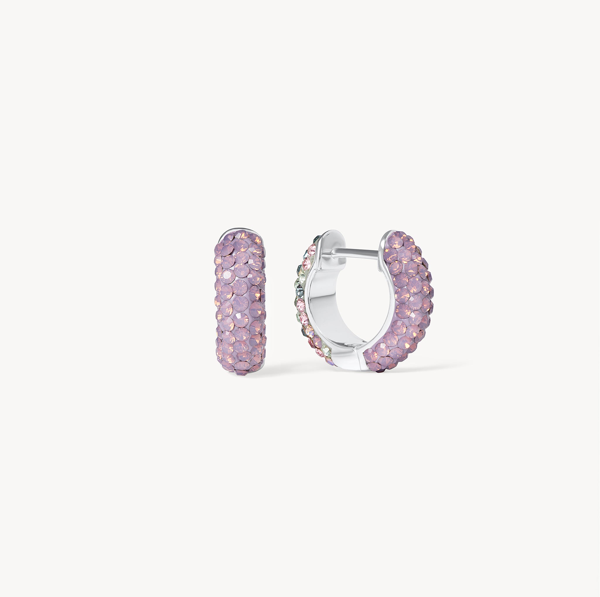 Abalone and Amethyst Opal Reversible Sparkle Hoop Earrings
