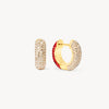 Red Velvet and Soft Gold Sparkle Reversible Hoop Earrings