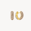 Soft Gold & White Small Sparkle Reversible Hoop Earrings