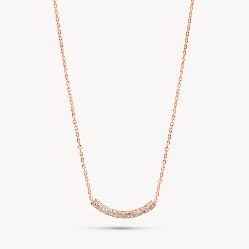 Sparkle Bar Necklace in Rose Gold