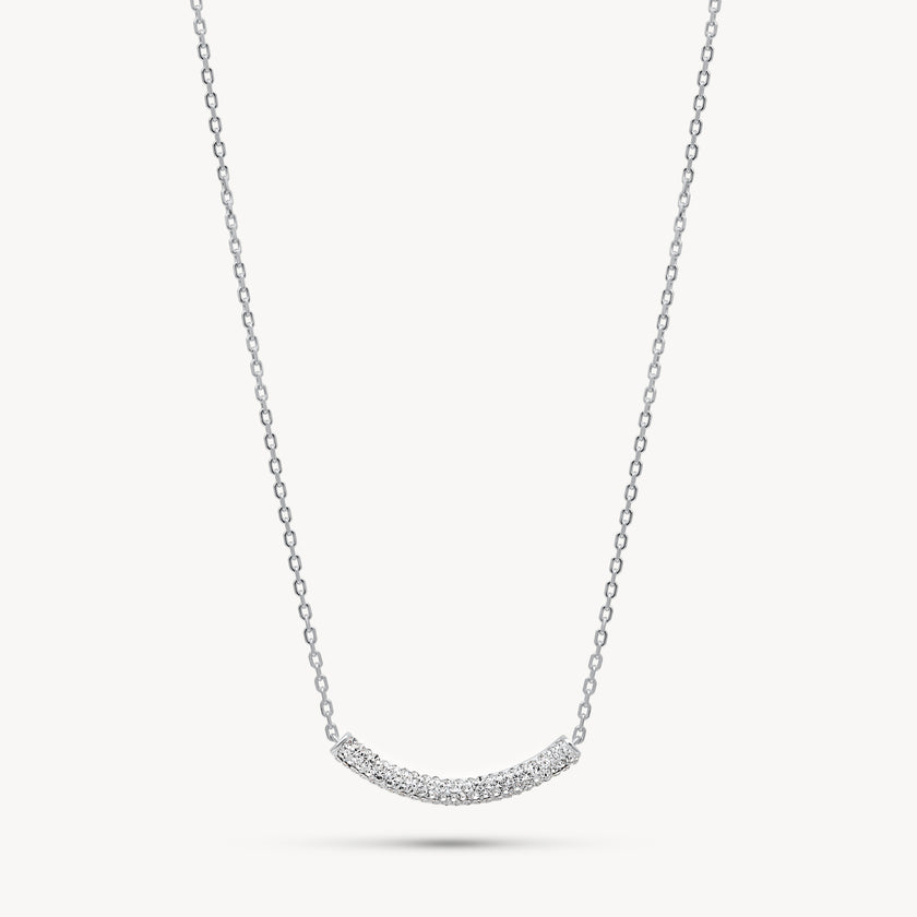 Sparkle Bar Necklace in White