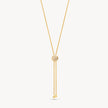 Soft Gold Sparkle Bezel Bolo Tie Necklace