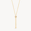 Soft Gold Sparkle Bezel Bolo Tie Necklace