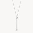 White Sparkle Bezel Bolo Tie Necklace