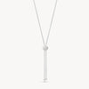 White Sparkle Bezel Bolo Tie Necklace