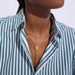 Sparkle Bezel Bolo Tie Necklace on model