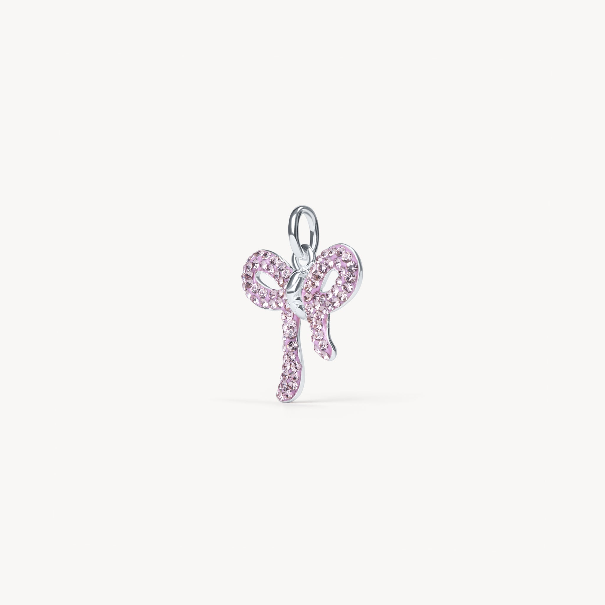 Lilac Sparkle Bow Charm angled