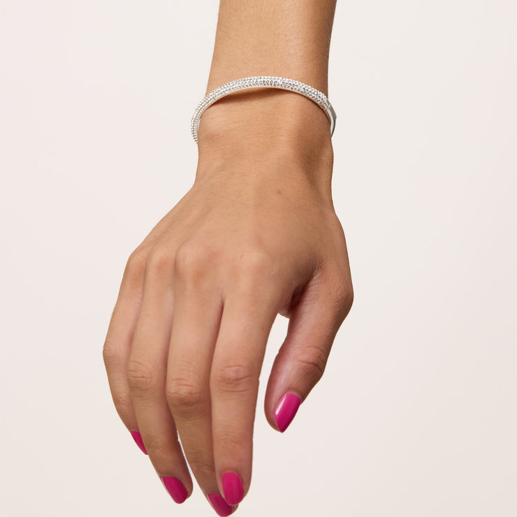 Sparkle Cuff Bracelet Silver on model