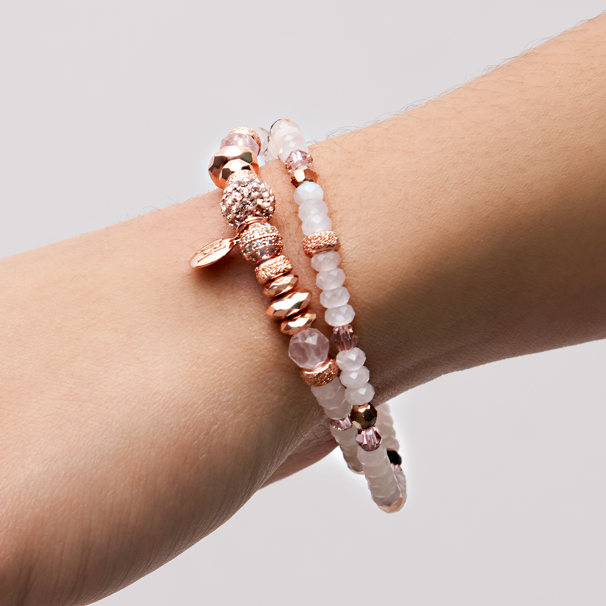 Sparkle Ball™ Double Wrap Bracelet Rose Gold on model