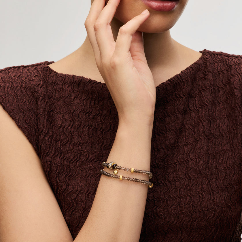 Sand Dunes Sparkle Ball™ Double Wrap Bracelet on model