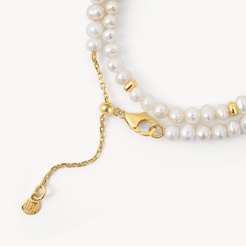 Sea Salt Pearl Wrap Bracelet closure