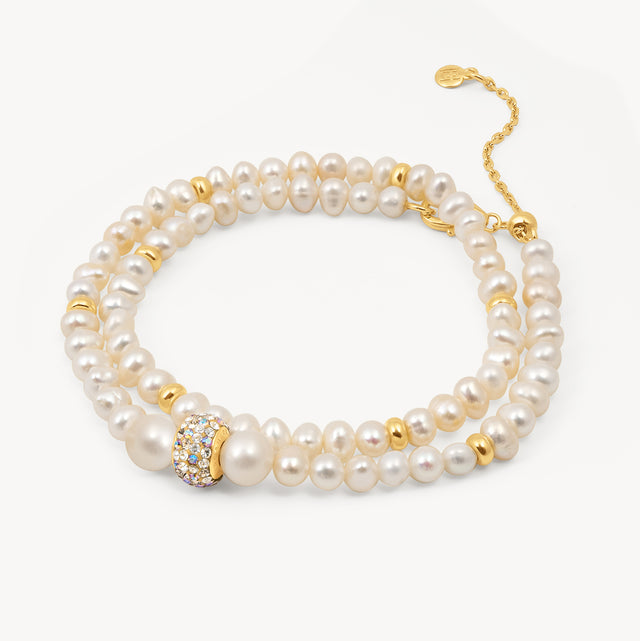 Sea Salt Pearl Wrap Bracelet