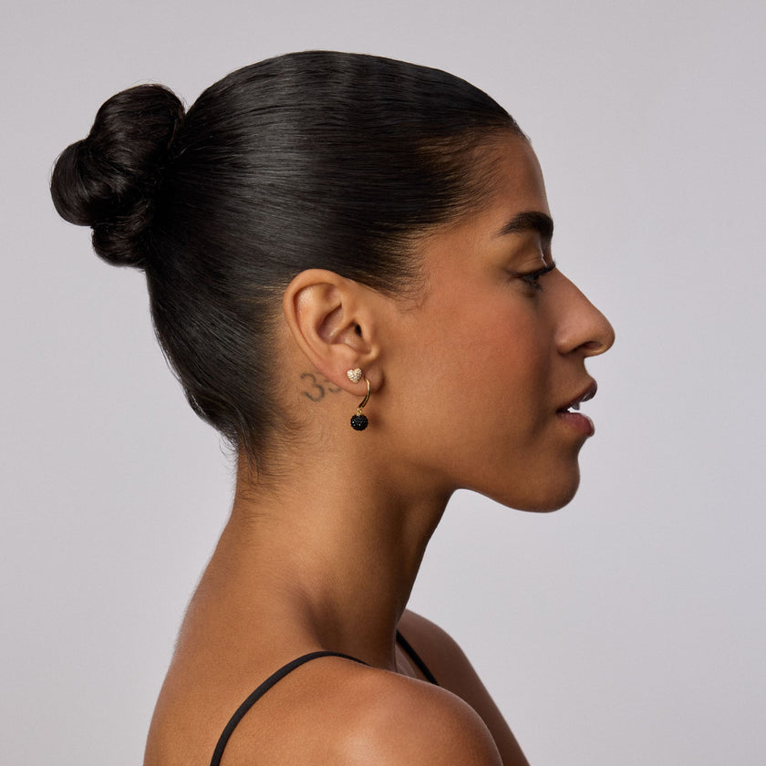 Black Sparkle Drop Earrings