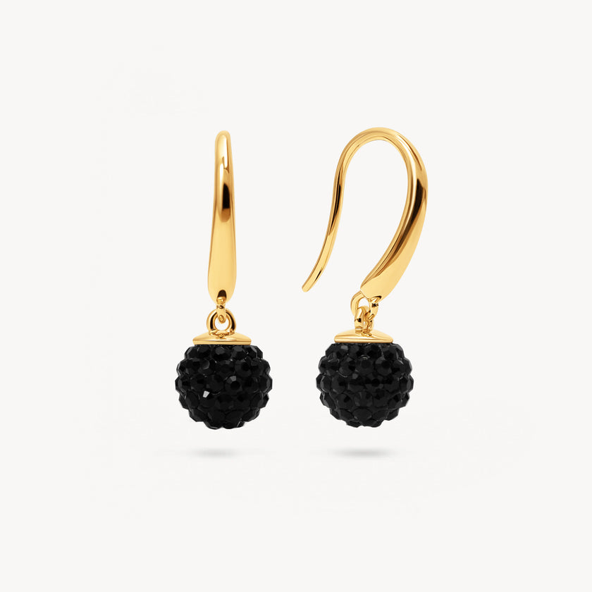 Black Sparkle Drop Earrings