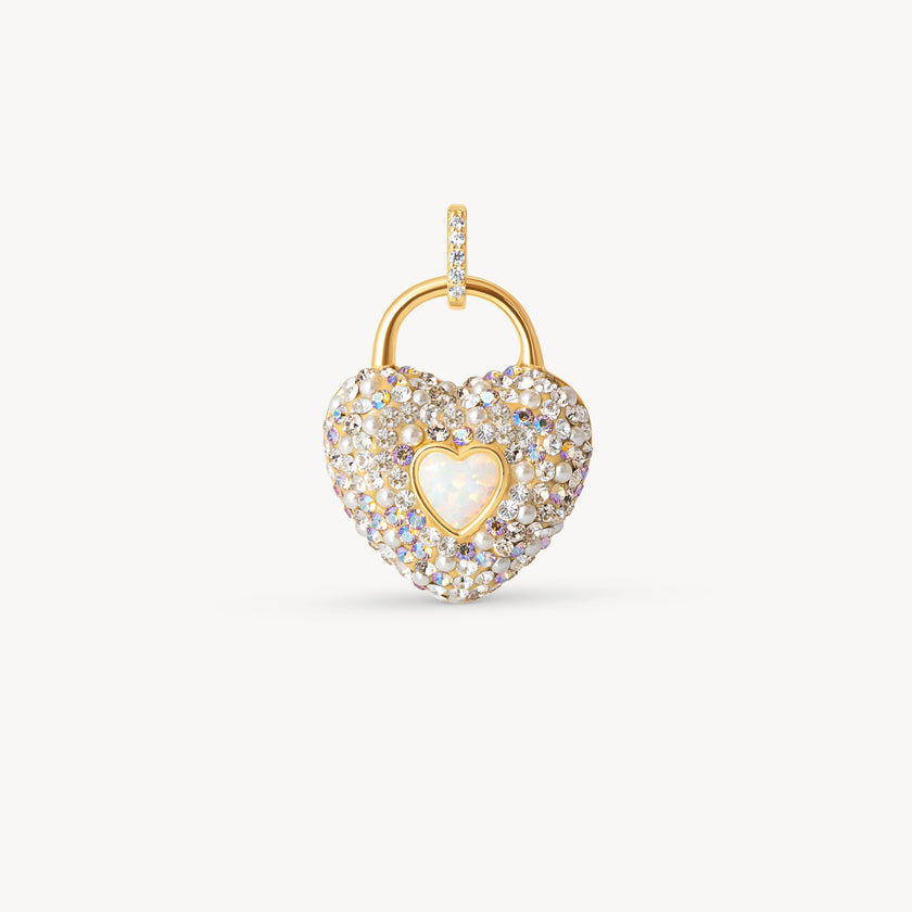 Sea Salt Sparkle Heart Charm