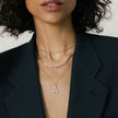 Sparkle Letter Charm A on a Gold Celestial Chain