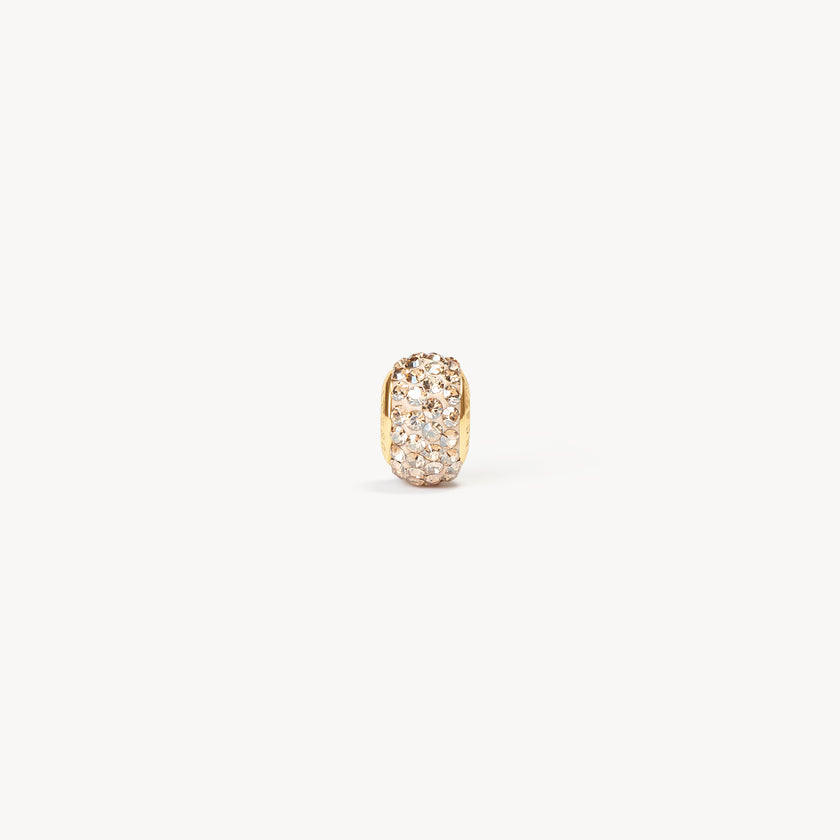 Soft Gold Sparkle Rondelle Charm