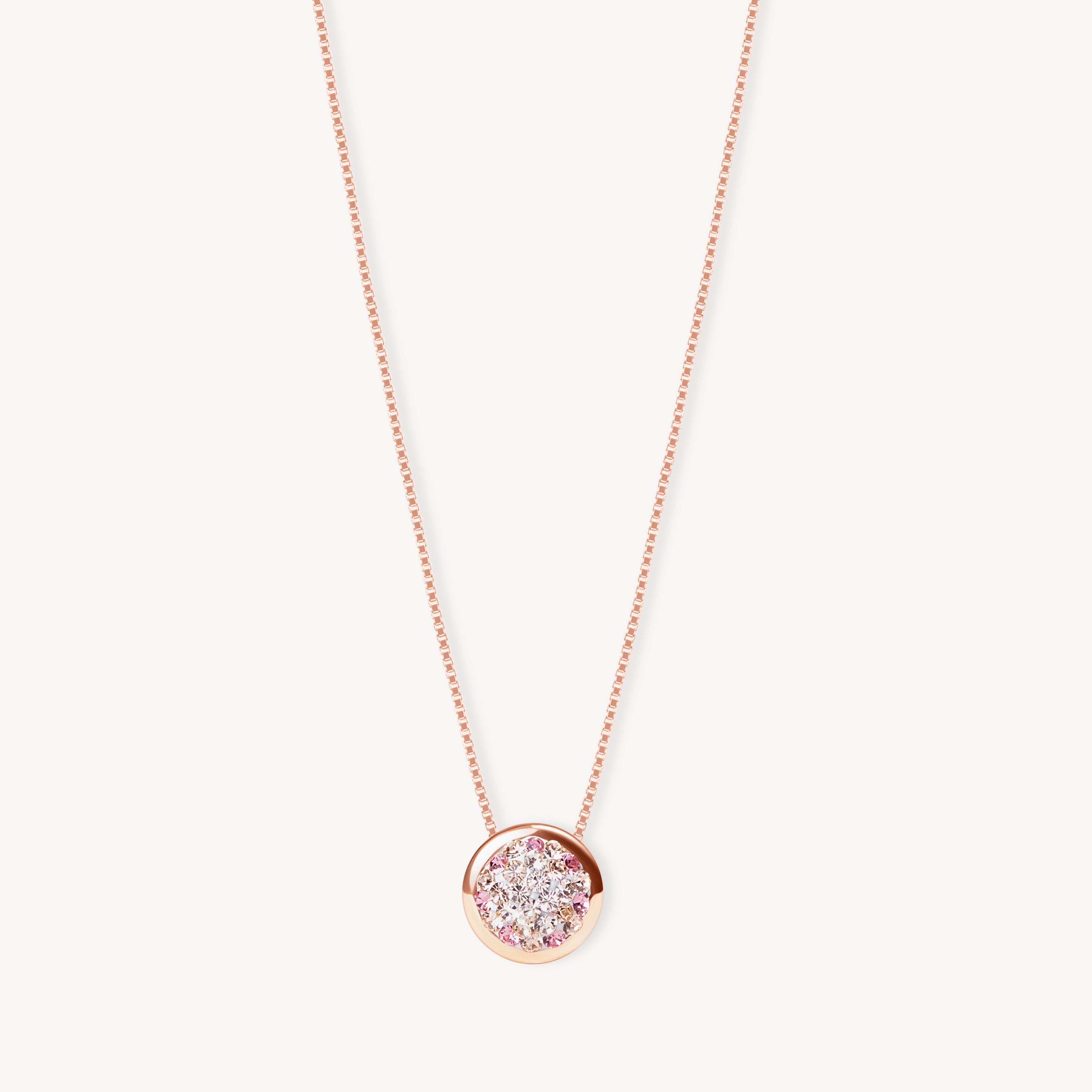 Sparkle Bezel Necklace Pink Champagne