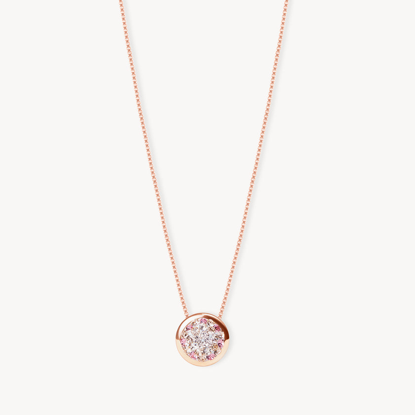 Sparkle Bezel Necklace Pink Champagne