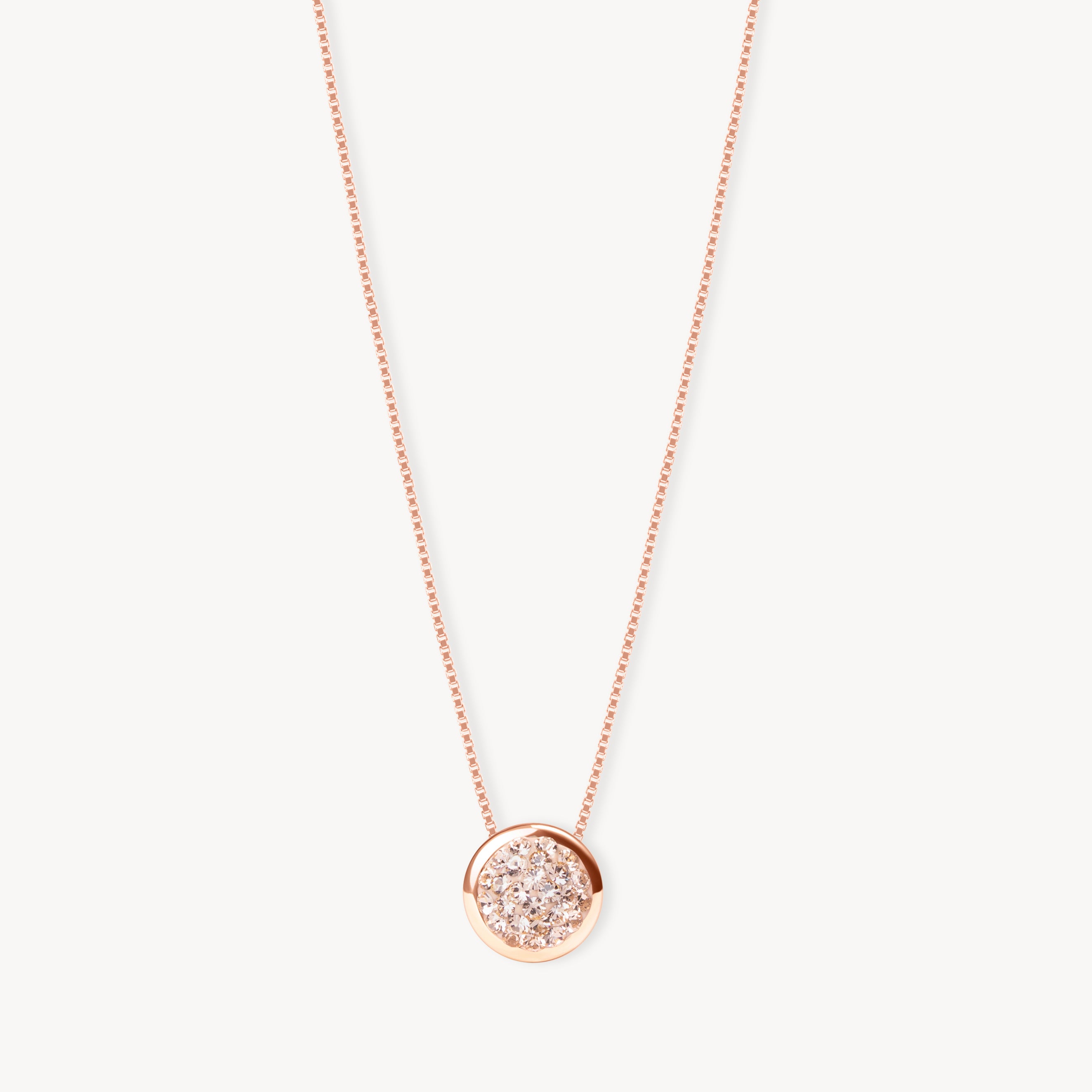 Sparkle Bezel Necklace Rose Gold