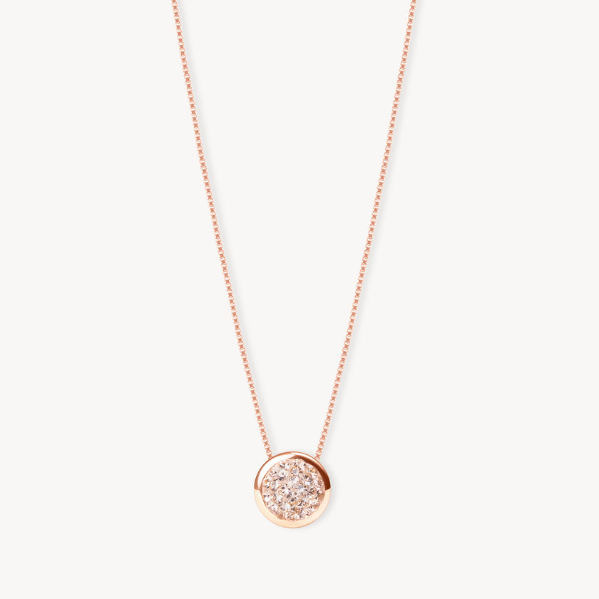 Sparkle Bezel Necklace Rose Gold