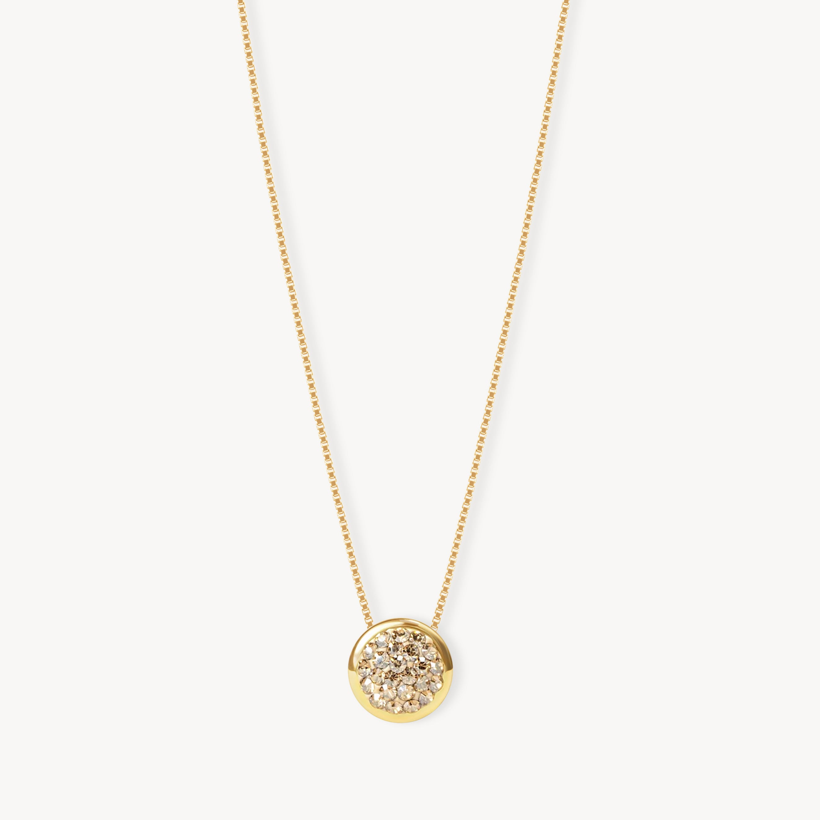 Sparkle Bezel Necklace Soft Gold 