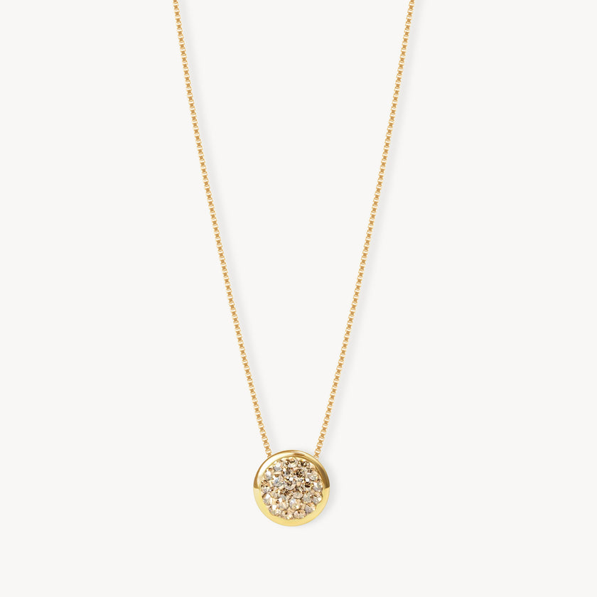 Sparkle Bezel Necklace Soft Gold 