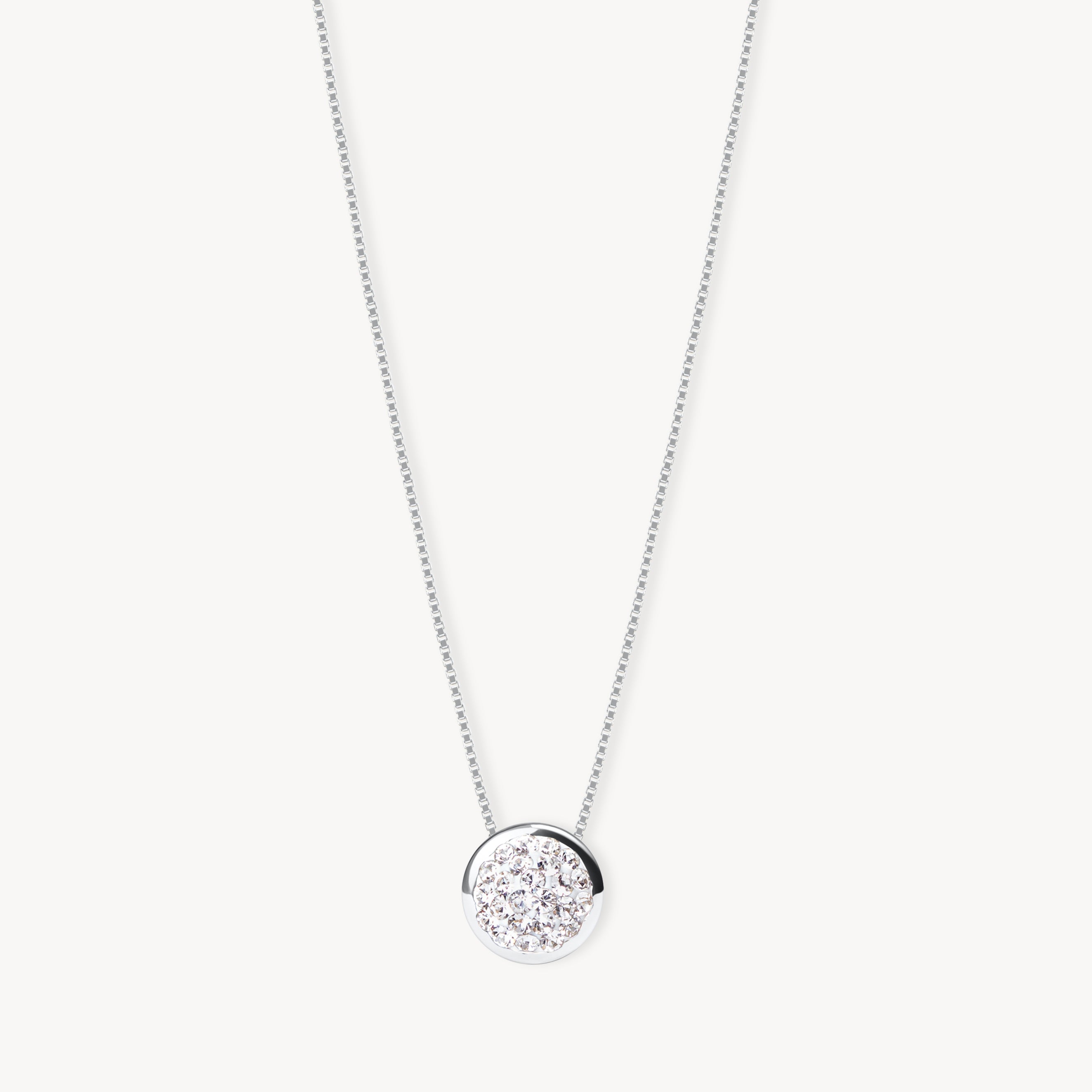 Sparkle Bezel Necklace White