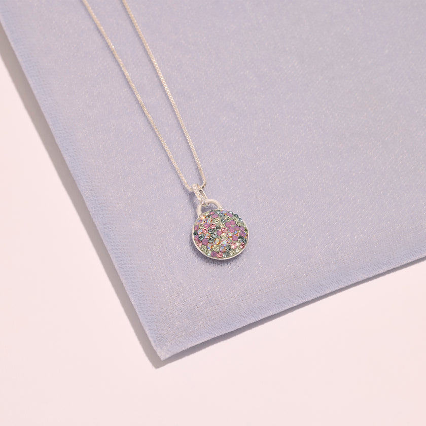 Abalone Sparkle Disc Necklace Close Up
