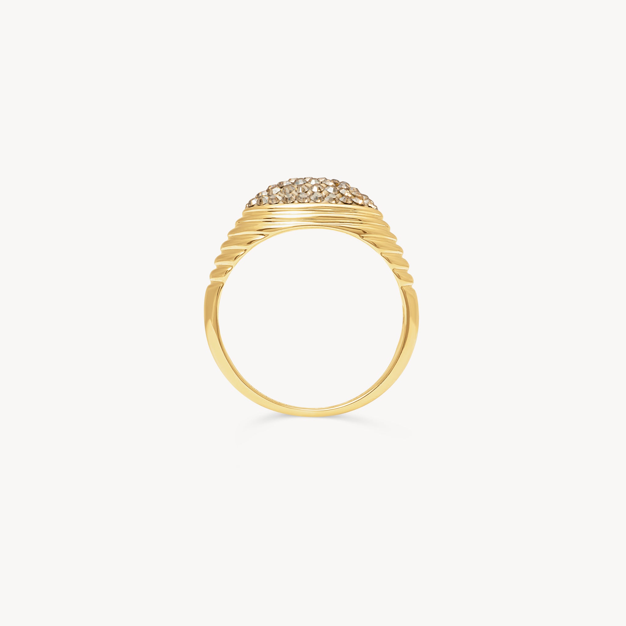 Soft Gold Sparkle Fluted Ring