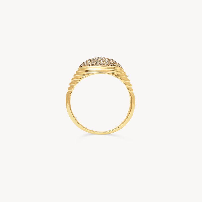 Soft Gold Sparkle Fluted Ring
