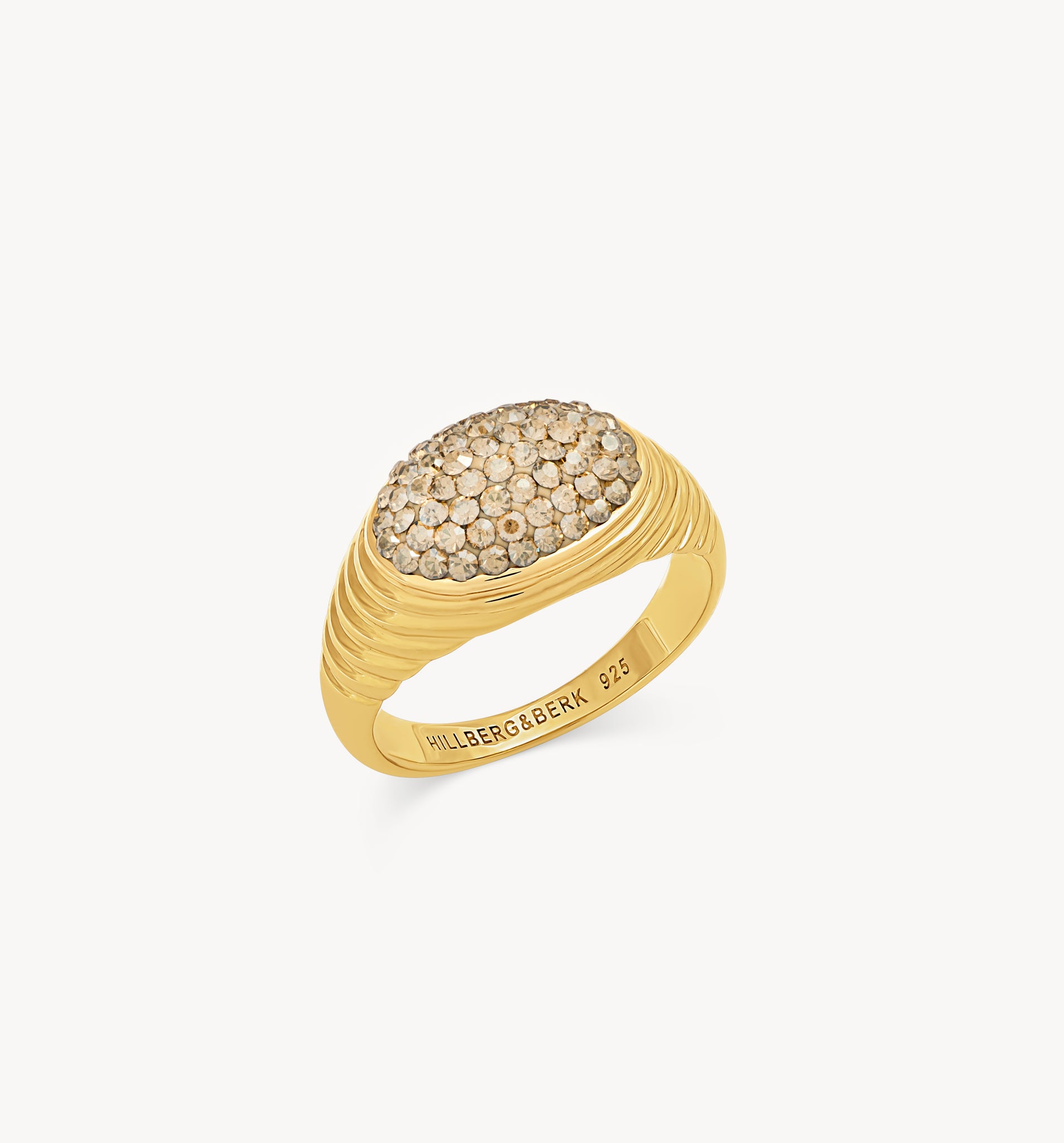 Soft Gold Sparkle Fluted Ring