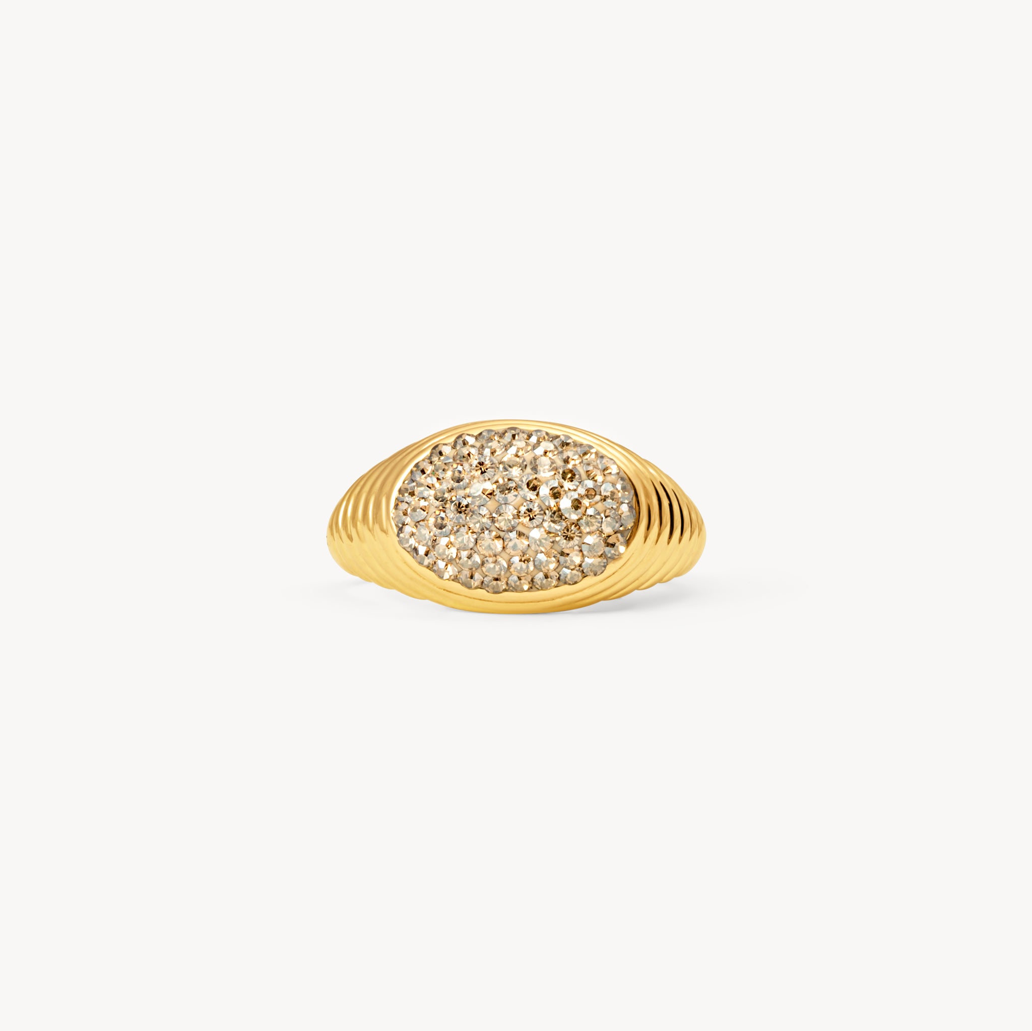 Soft Gold Sparkle Fluted Ring