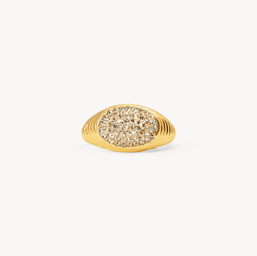 Soft Gold Sparkle Fluted Ring