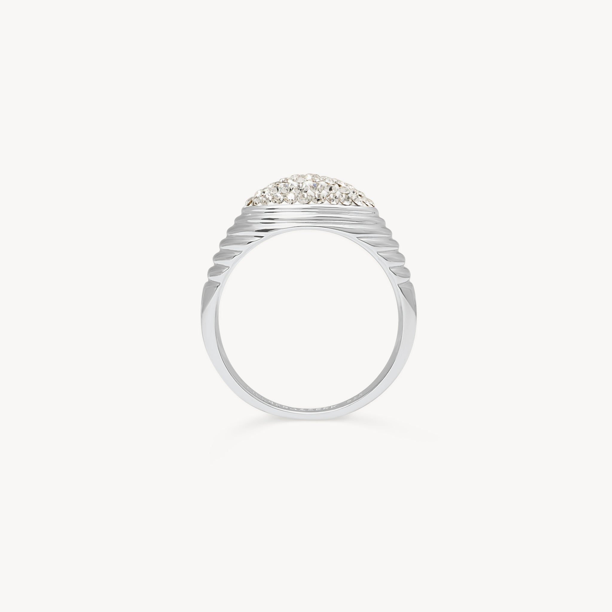 White Sparkle Fluted Ring