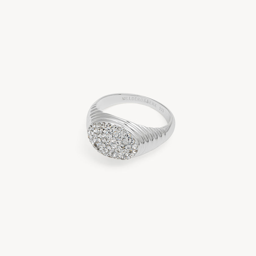 White Sparkle Fluted Ring