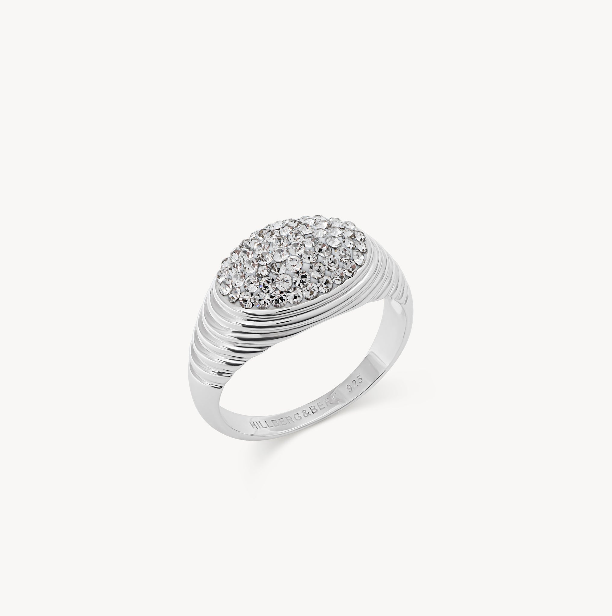 White Sparkle Fluted Ring