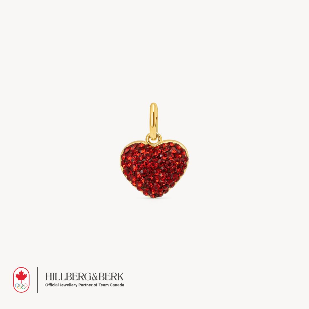 Team Canada Sparkle Heart Charm