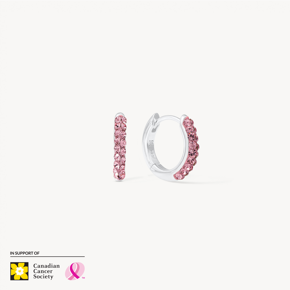 H&B Pink Sparkle Hoop Earrings