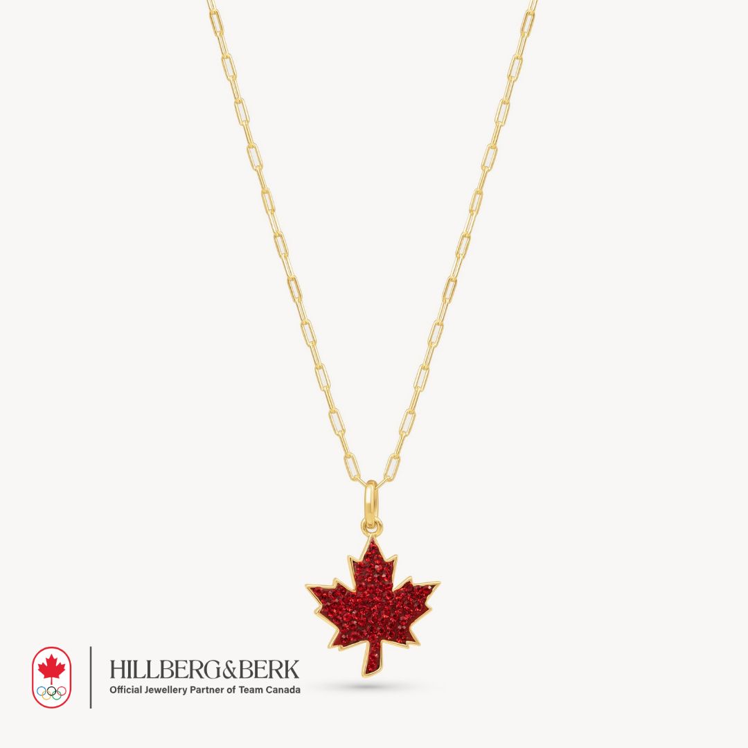Team Canada Sparkle Maple Leaf Necklace