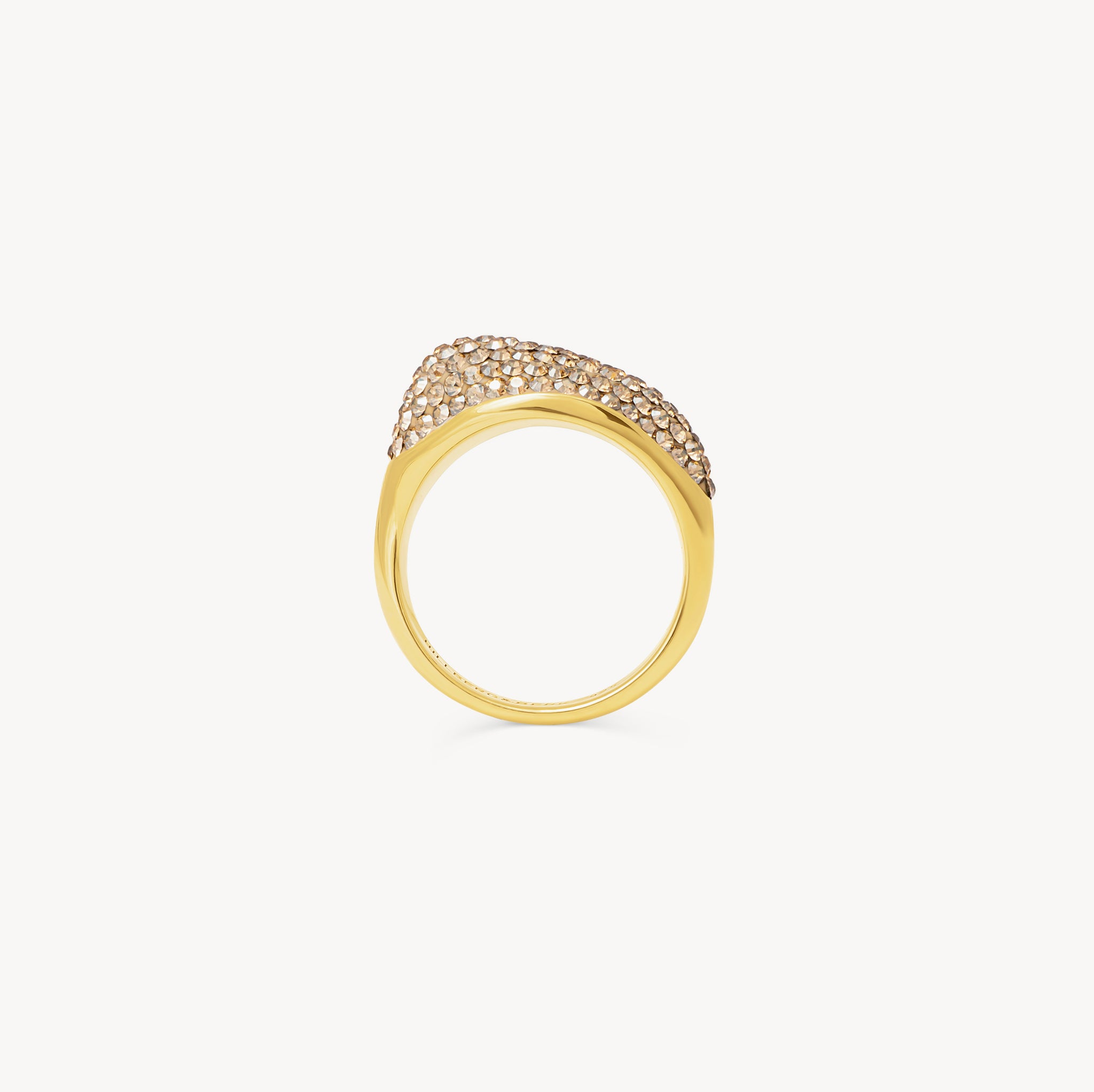 Soft Gold Sparkle Wave Ring