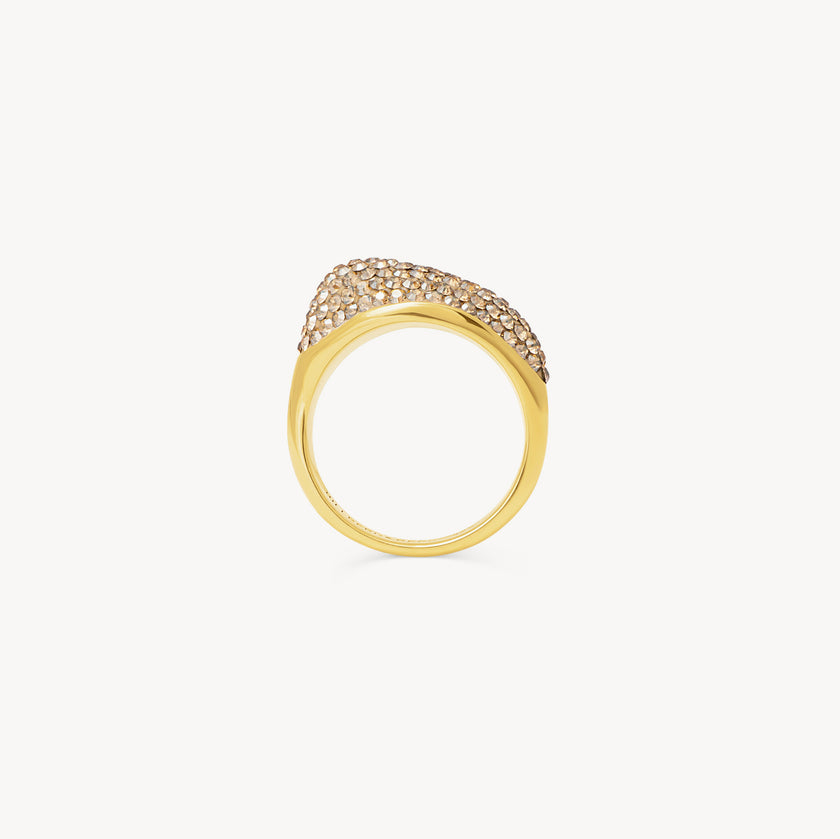 Soft Gold Sparkle Wave Ring