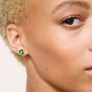 Lightbulb Convertible Earrings - Evergreen Studs on model
