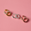 Champagne Starburst Sparkle Reversible Hoop Earrings
