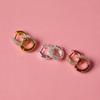 Champagne Starburst Sparkle Reversible Hoop Earrings