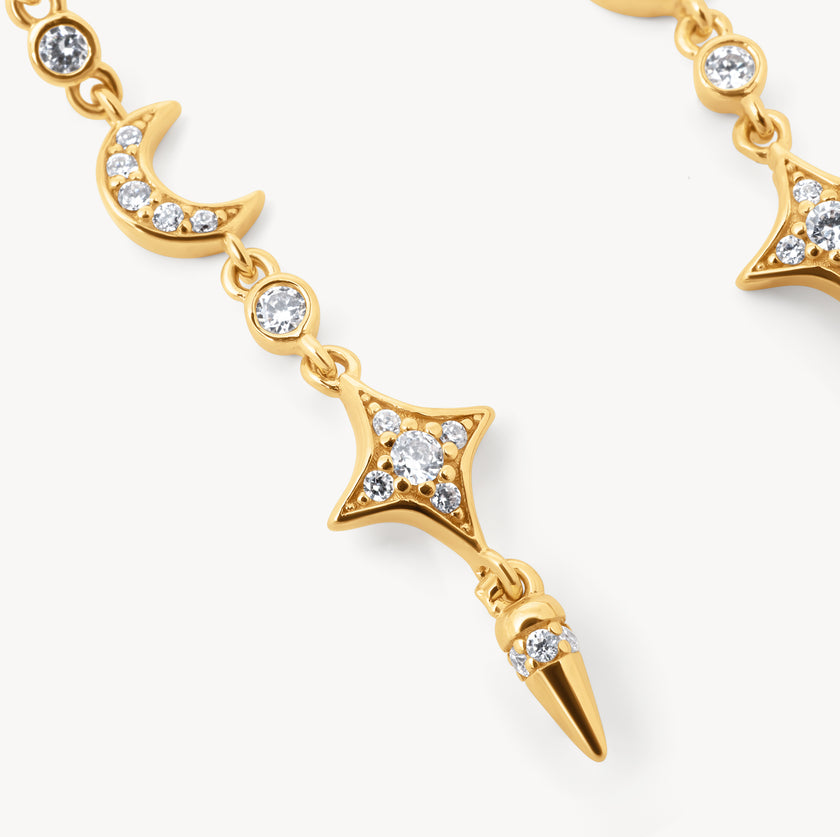 Starburst Hoop Drop Earrings close up