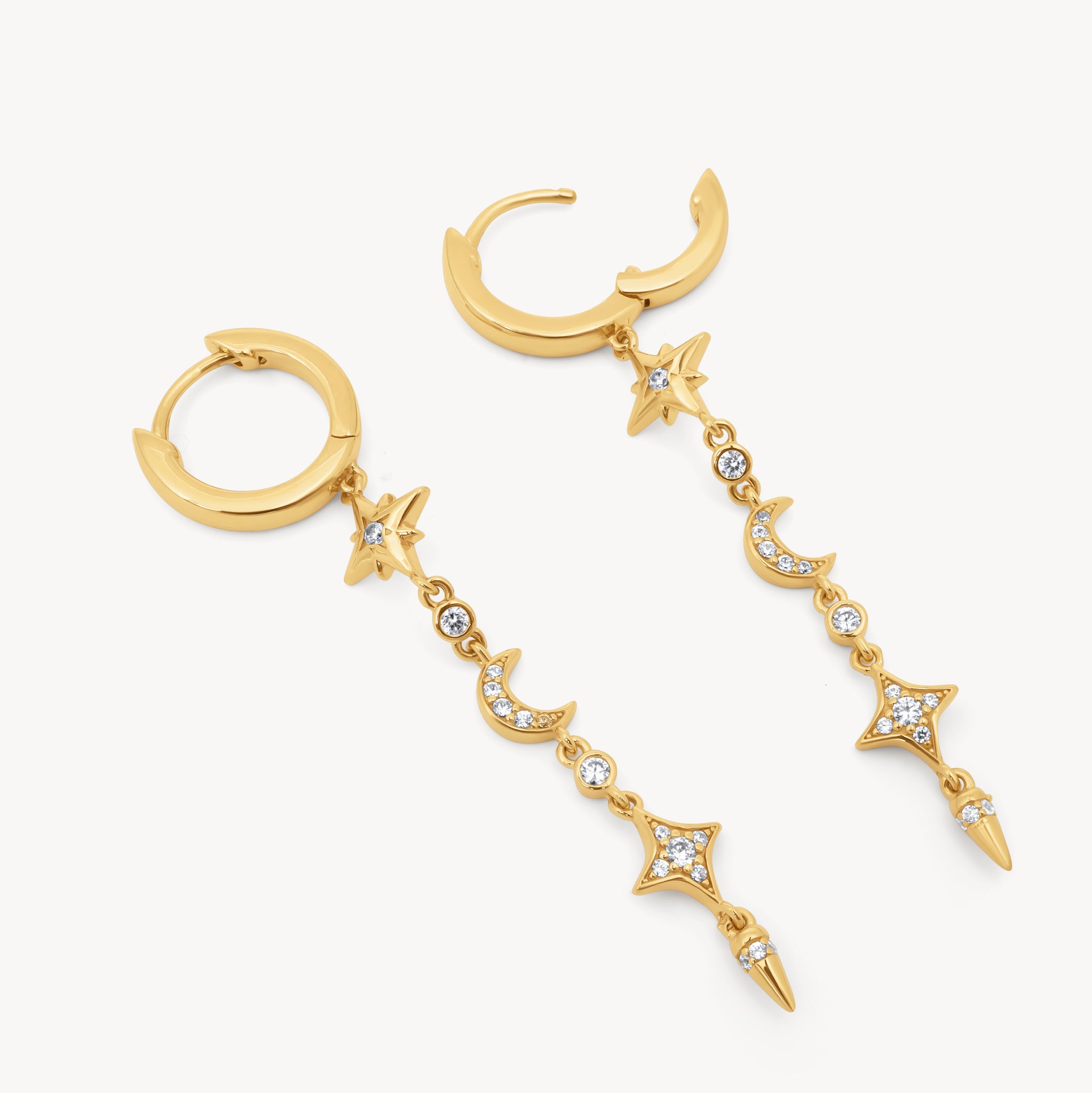 Starburst Hoop Drop Earrings