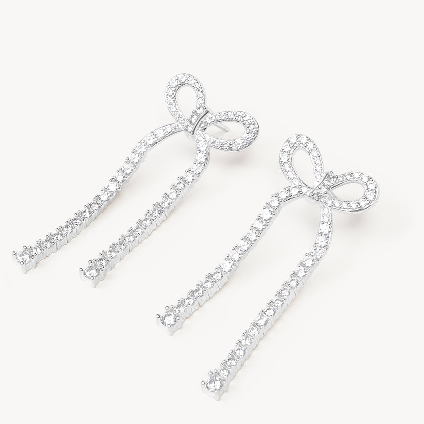 Tennis Bow Statement Earrings