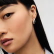 Texture Puff Earrings in Silver on model